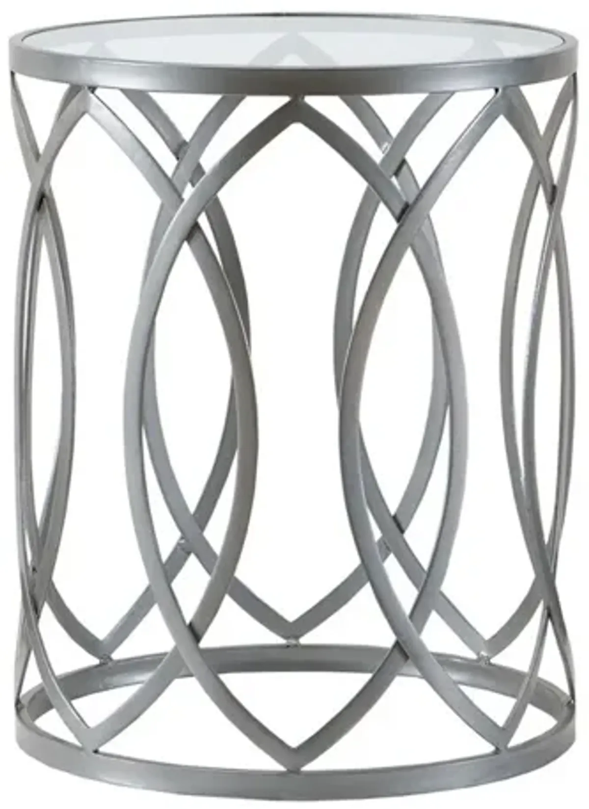 Arlo Metal Eyelet Accent Table in Grey by Madison Park