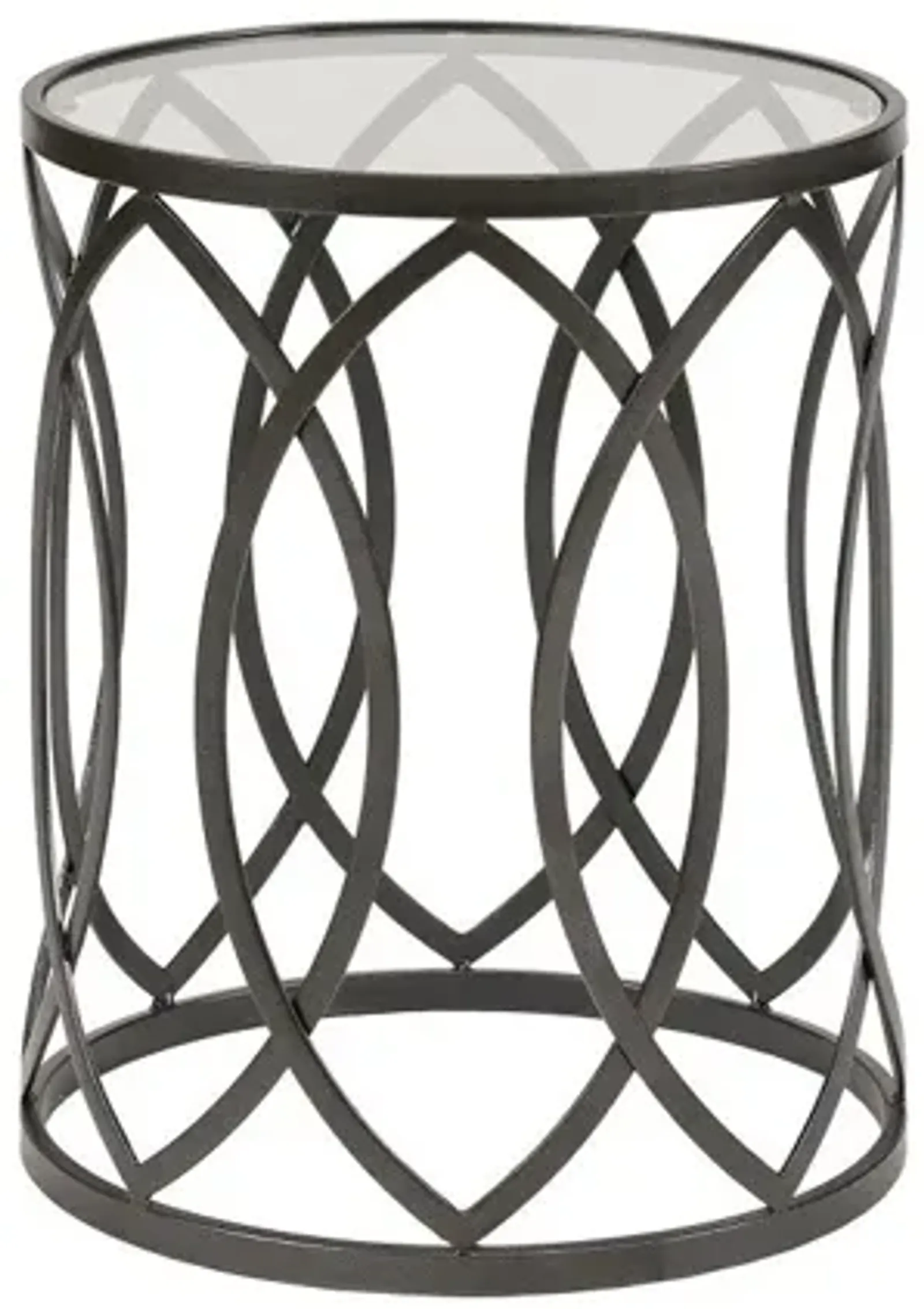 Arlo Metal Eyelet Accent Table in Black by Madison Park