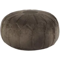 Kelsey Round Pouf Ottoman in Brown by Madison Park