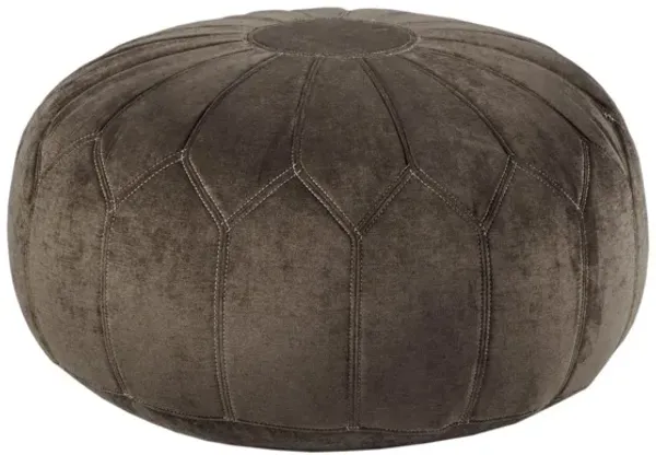 Kelsey Round Pouf Ottoman in Brown by Madison Park
