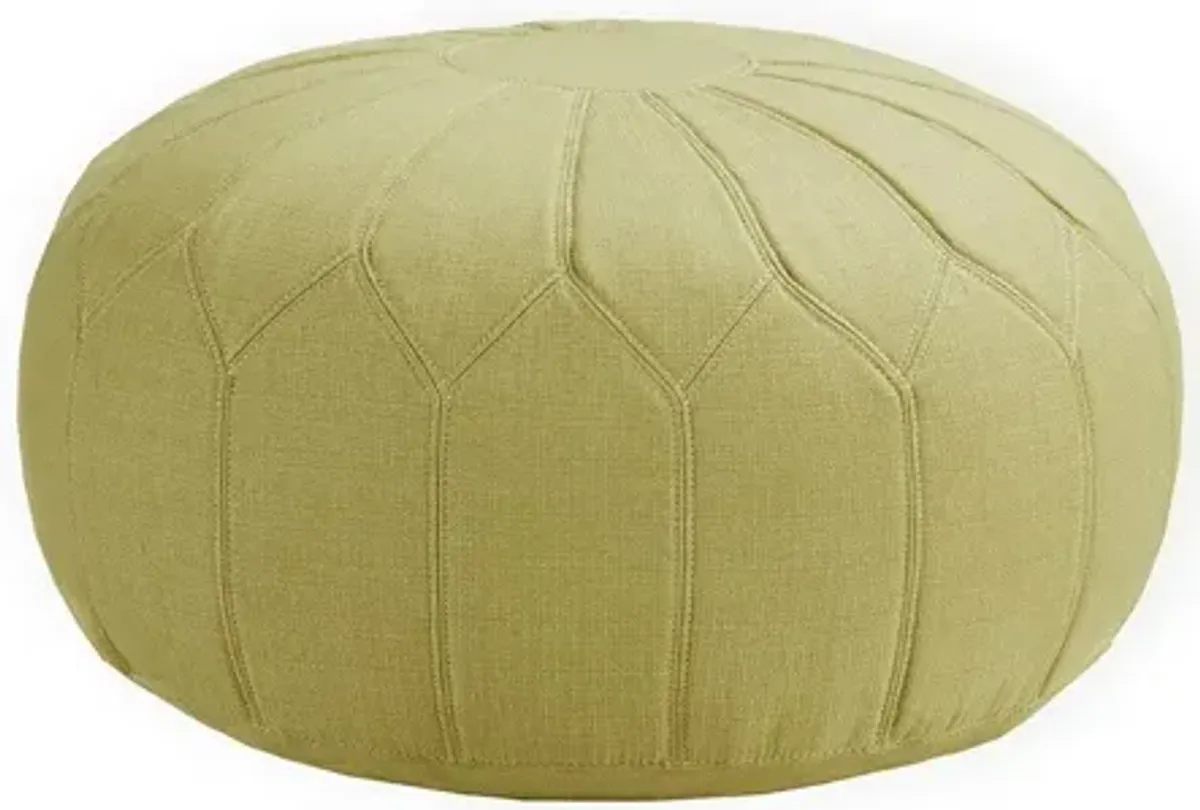 Kelsey Round Pouf Ottoman in Green by Madison Park