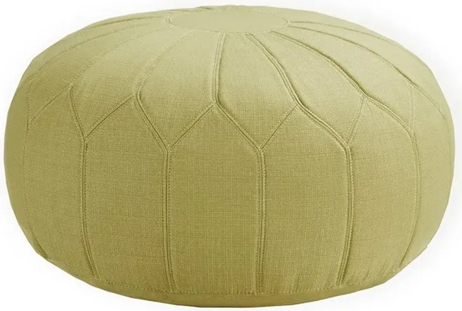 Kelsey Round Pouf Ottoman in Green by Madison Park