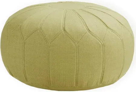 Kelsey Round Pouf Ottoman in Green by Madison Park