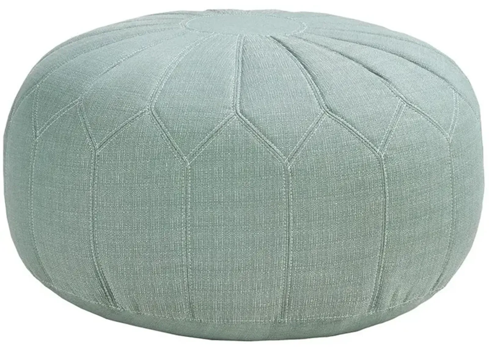 Kelsey Round Pouf Ottoman in Seafoam by Madison Park