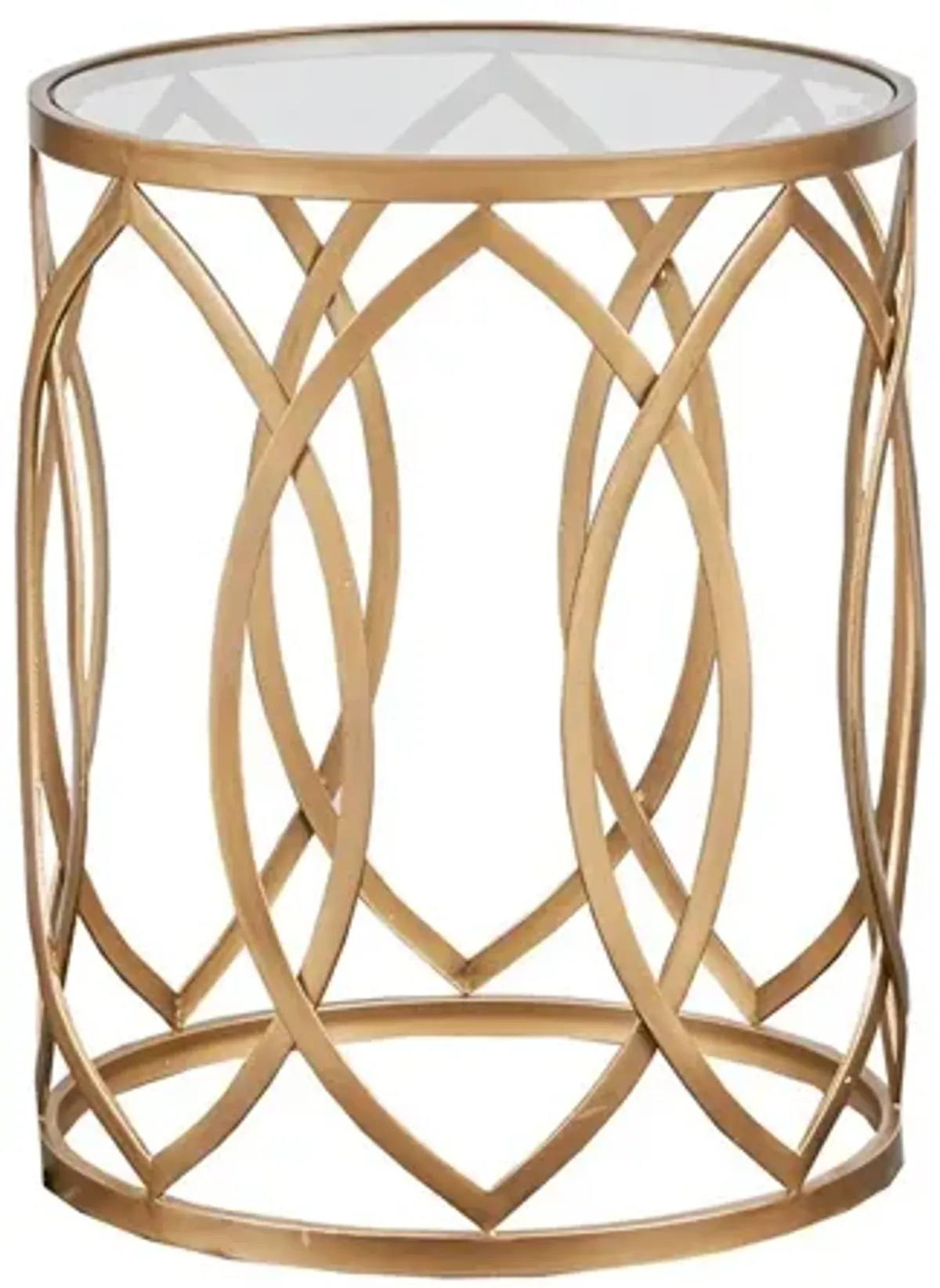 Arlo Metal Eyelet Accent Table in Gold by Madison Park