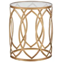 Arlo Metal Eyelet Accent Table in Gold by Madison Park