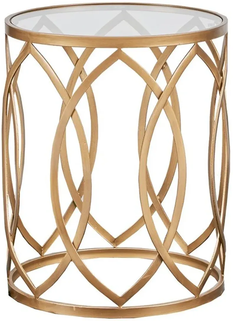Arlo Metal Eyelet Accent Table in Gold by Madison Park