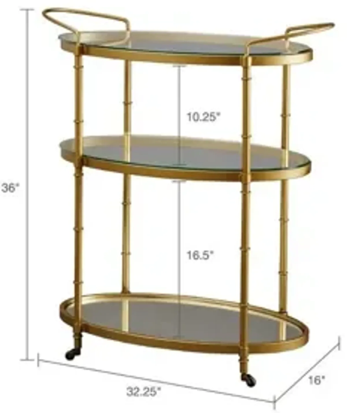 Lauren Bar Cart in Antique Gold by Madison Park Signature