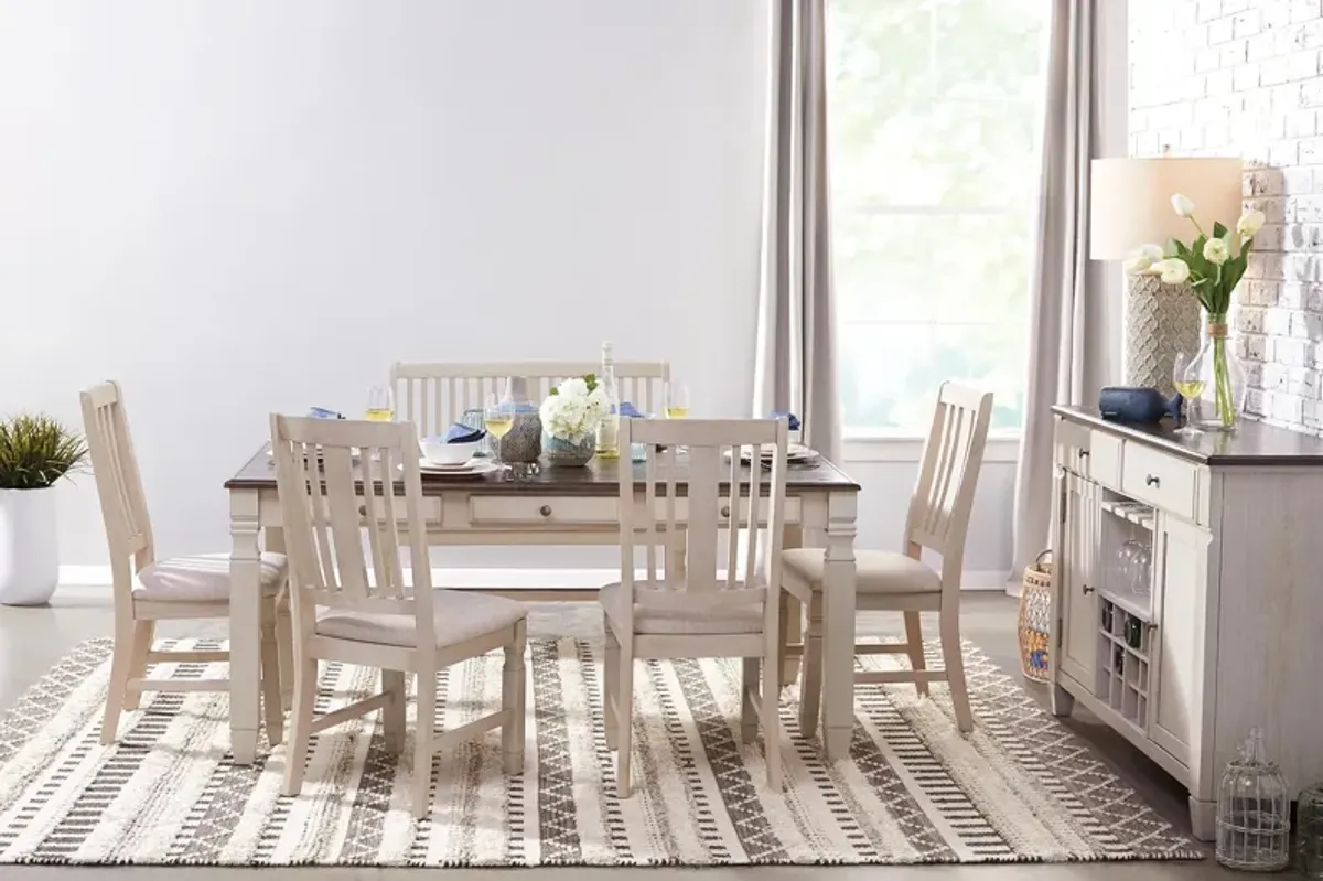 Venus Dining Table + 4 Side Chairs