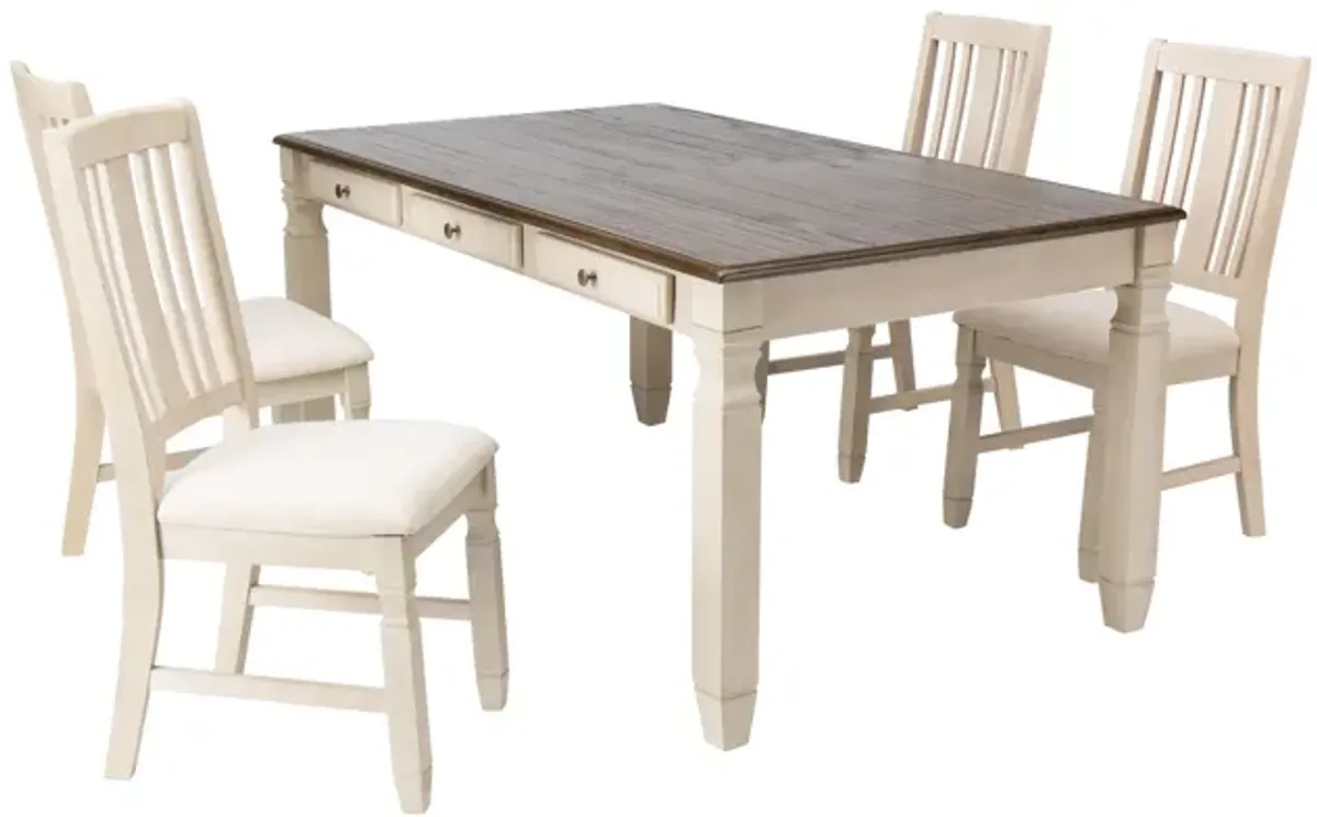 Venus Dining Table + 4 Side Chairs