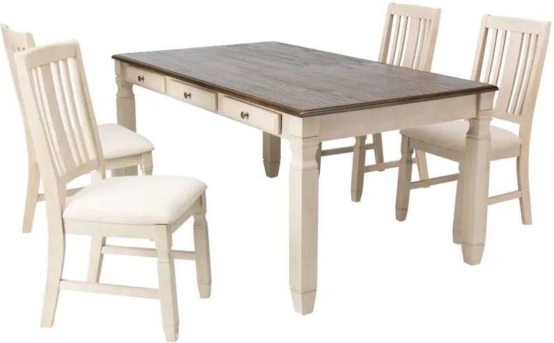 Venus Dining Table + 4 Side Chairs