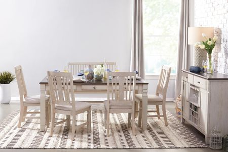 Venus Dining Table + 4 Side Chairs + Bench
