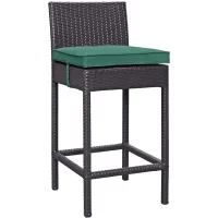 Convene Outdoor Patio Upholstered Fabric Bar Stool in Green
