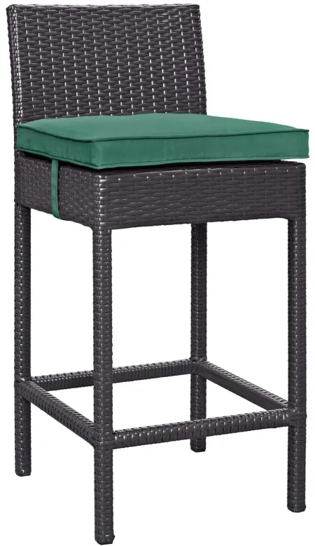 Convene Outdoor Patio Upholstered Fabric Bar Stool in Green