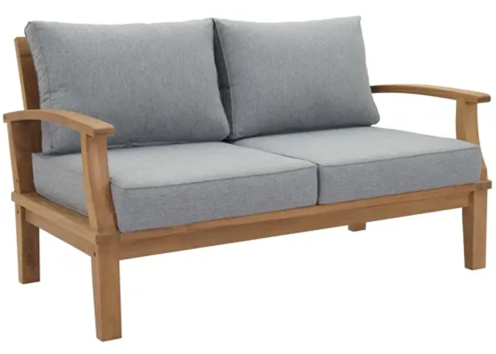 Marina Outdoor Patio Teak Loveseat  in Natural Gray