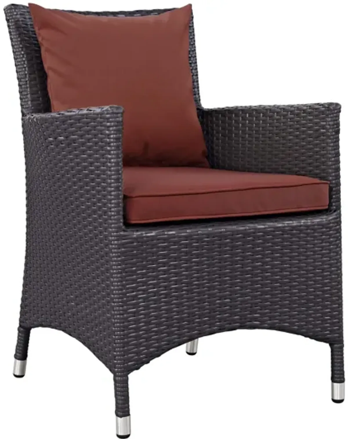 Convene Dining Outdoor Patio Wicker Rattan Armchair in Red