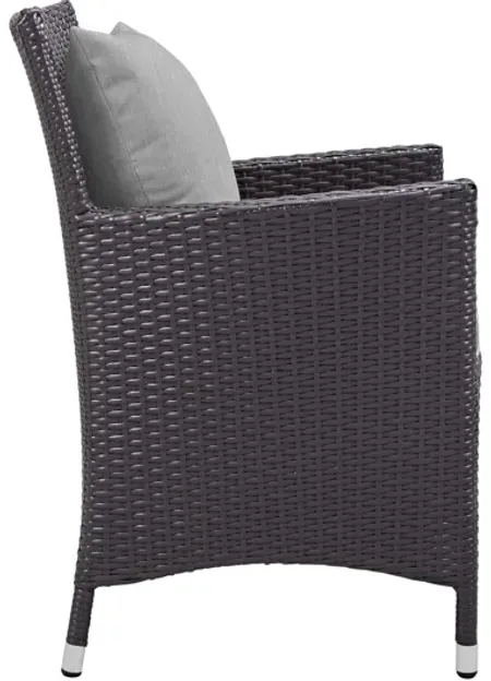 Convene Dining Outdoor Patio Wicker Rattan Armchair in Grey