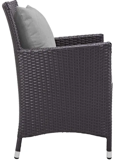 Convene Dining Outdoor Patio Wicker Rattan Armchair in Grey