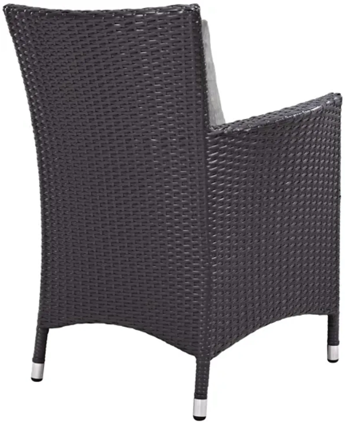 Convene Dining Outdoor Patio Wicker Rattan Armchair in Grey