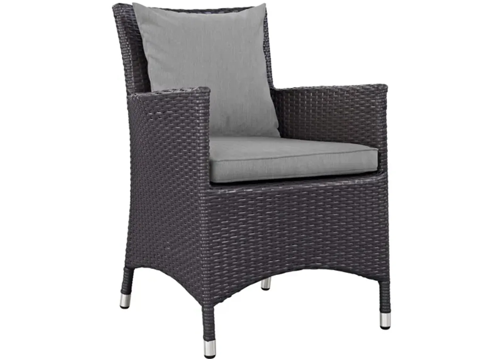 Convene Dining Outdoor Patio Wicker Rattan Armchair in Grey