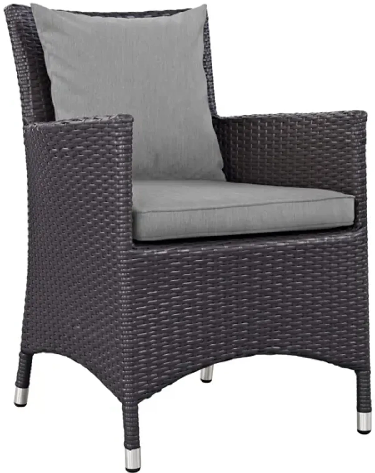 Convene Dining Outdoor Patio Wicker Rattan Armchair in Grey