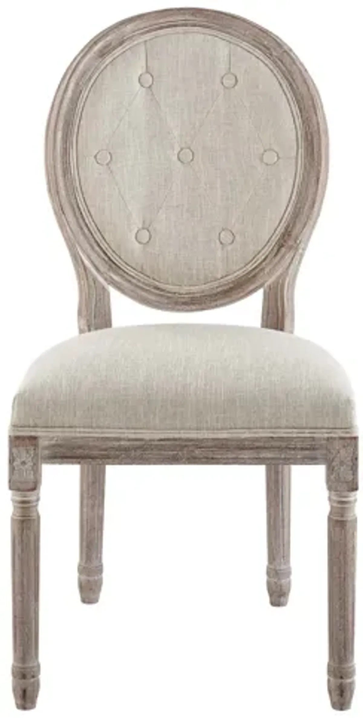 Arise Vintage French Upholstered Fabric Dining Side Chair in Beige