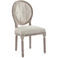 Arise Vintage French Upholstered Fabric Dining Side Chair in Beige