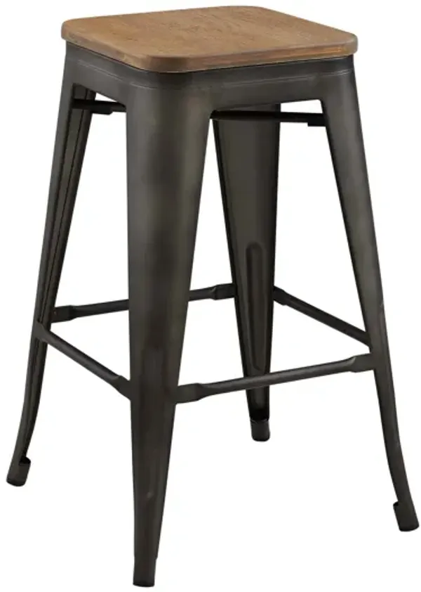 Promenade Steel Metal Counter Stool in Brown