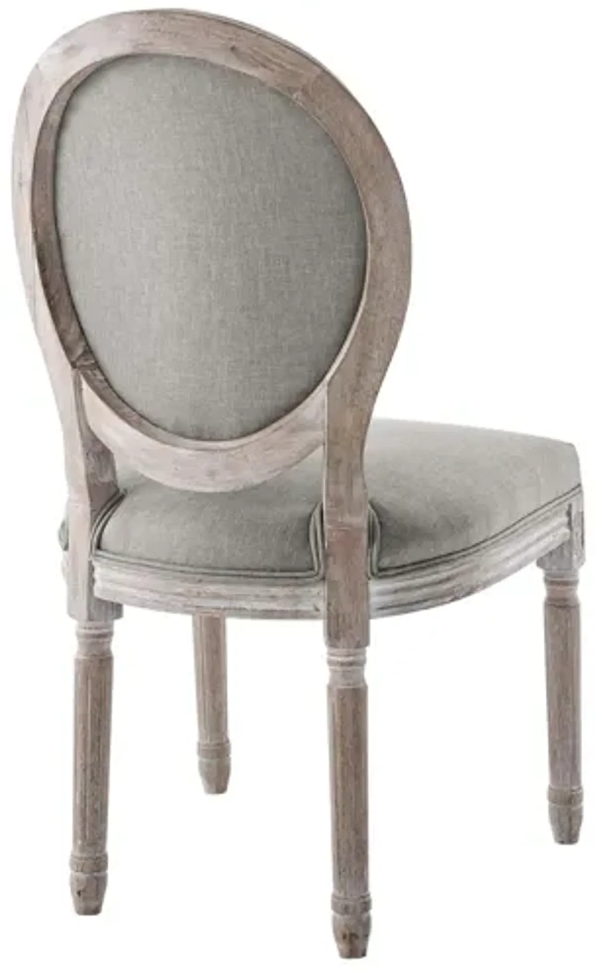 Emanate Vintage French Upholstered Fabric Dining Side Chair in Grey