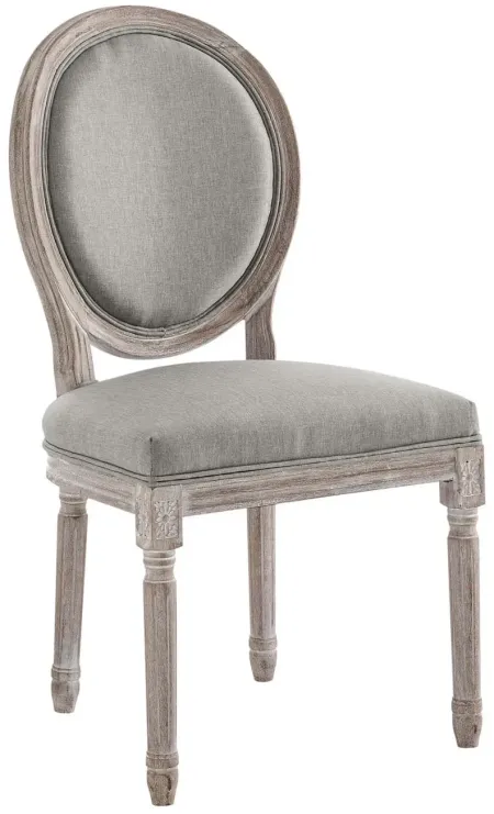 Emanate Vintage French Upholstered Fabric Dining Side Chair in Grey
