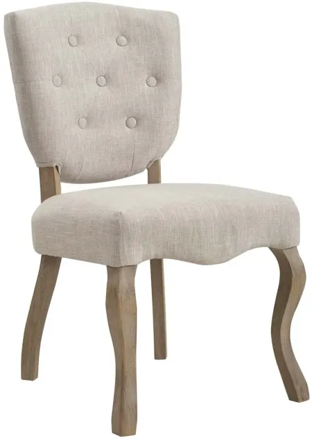 Array Vintage French Upholstered Dining Side Chair in Beige