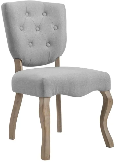 Array Vintage French Upholstered Dining Side Chair in Light Grey