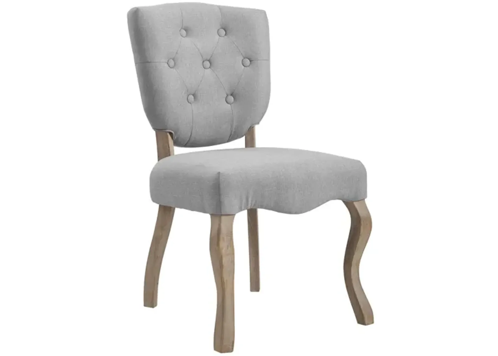 Array Vintage French Upholstered Dining Side Chair in Light Grey