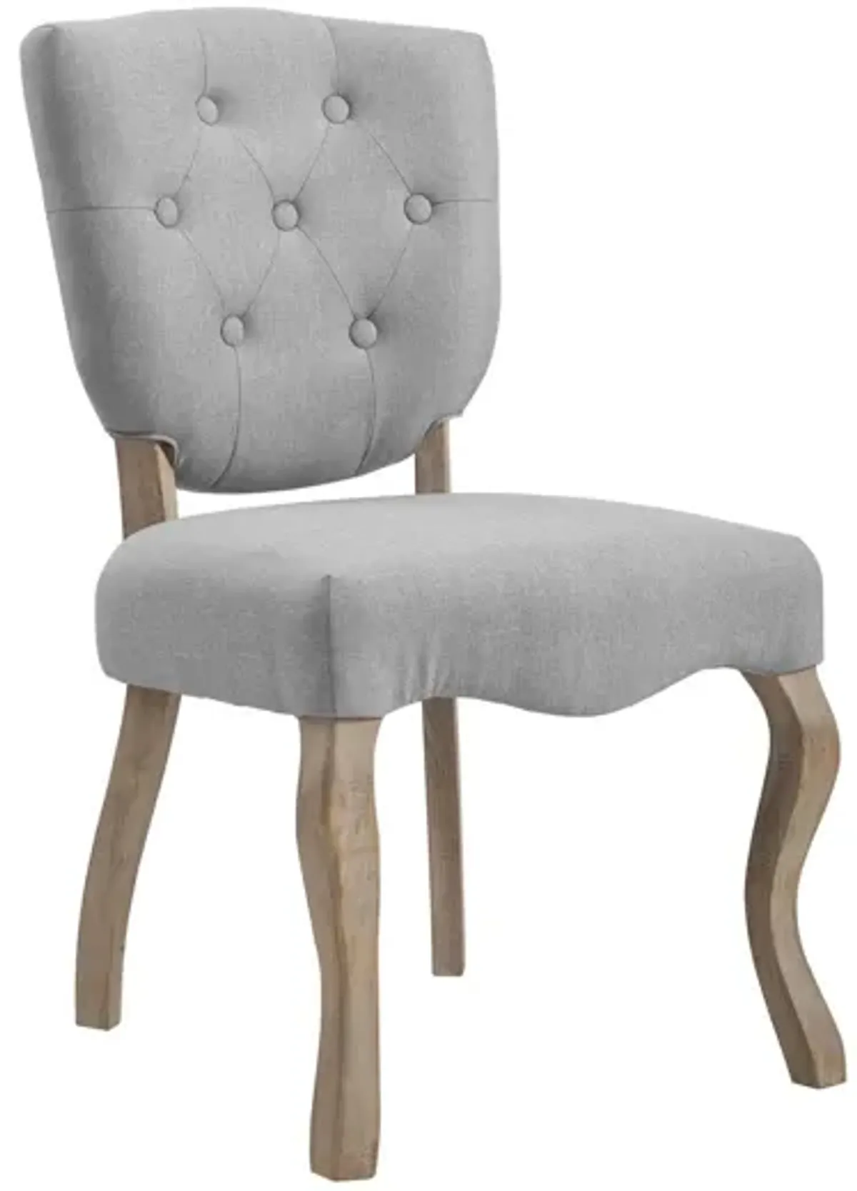 Array Vintage French Upholstered Dining Side Chair in Light Grey