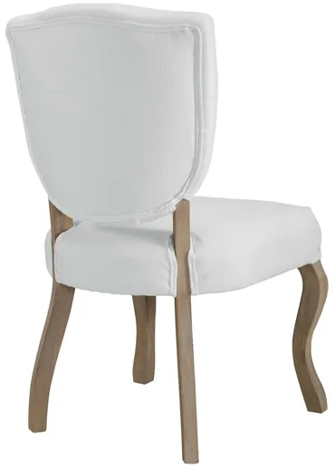 Array Vintage French Upholstered Dining Side Chair in White