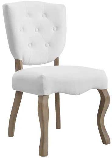 Array Vintage French Upholstered Dining Side Chair in White