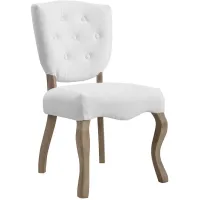 Array Vintage French Upholstered Dining Side Chair in White