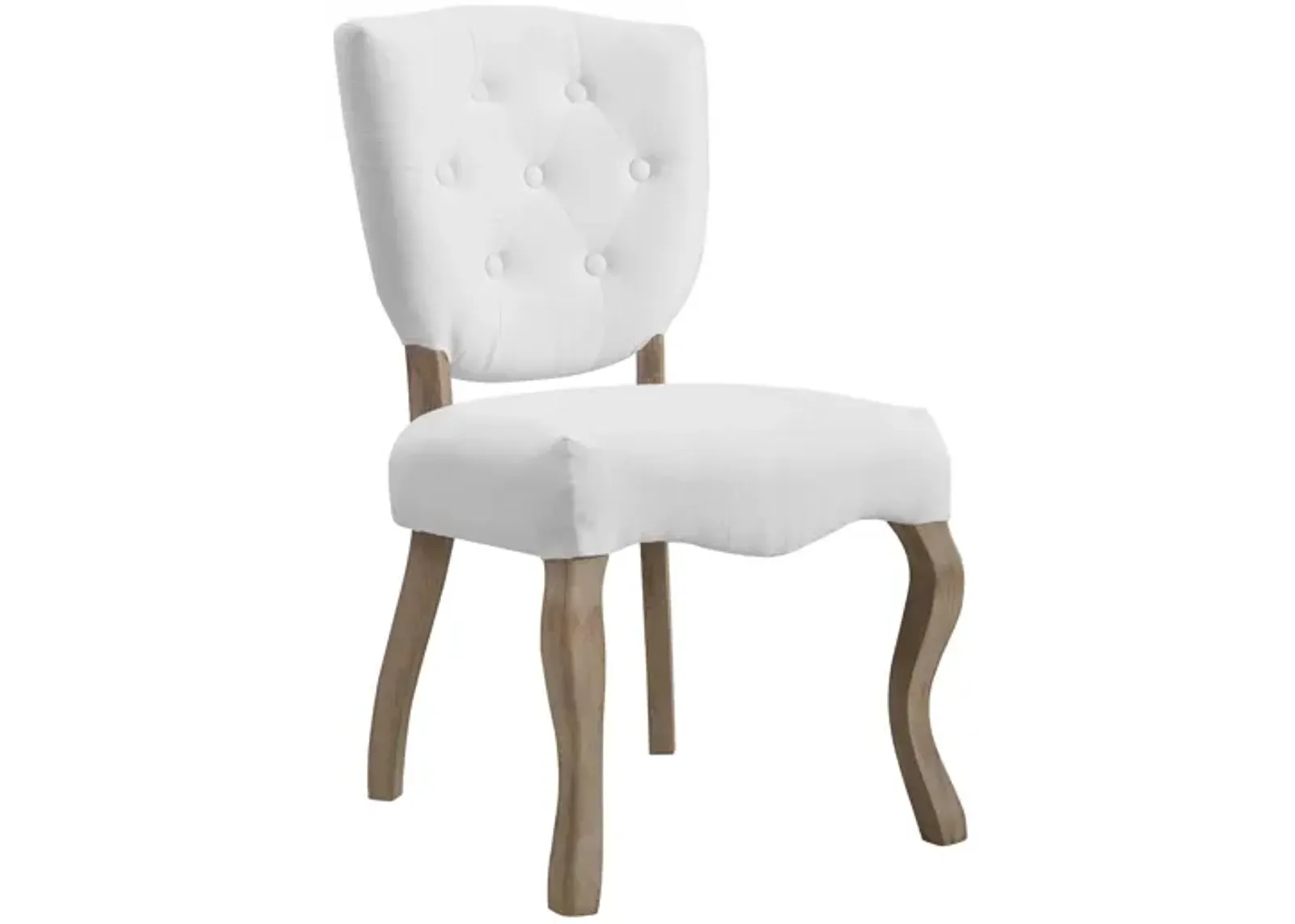 Array Vintage French Upholstered Dining Side Chair in White