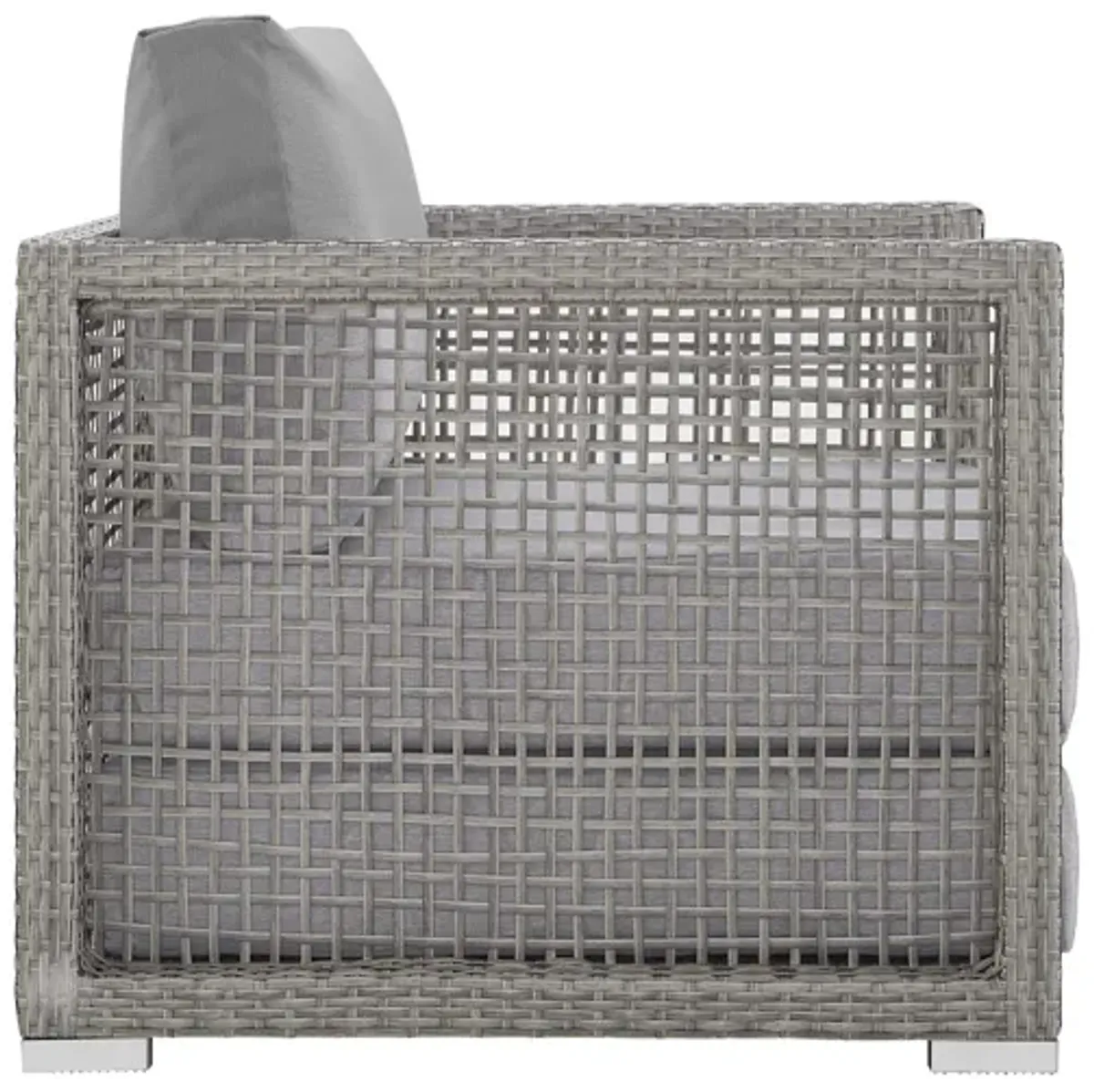 Aura Rattan Outdoor Patio Armchair in Grey