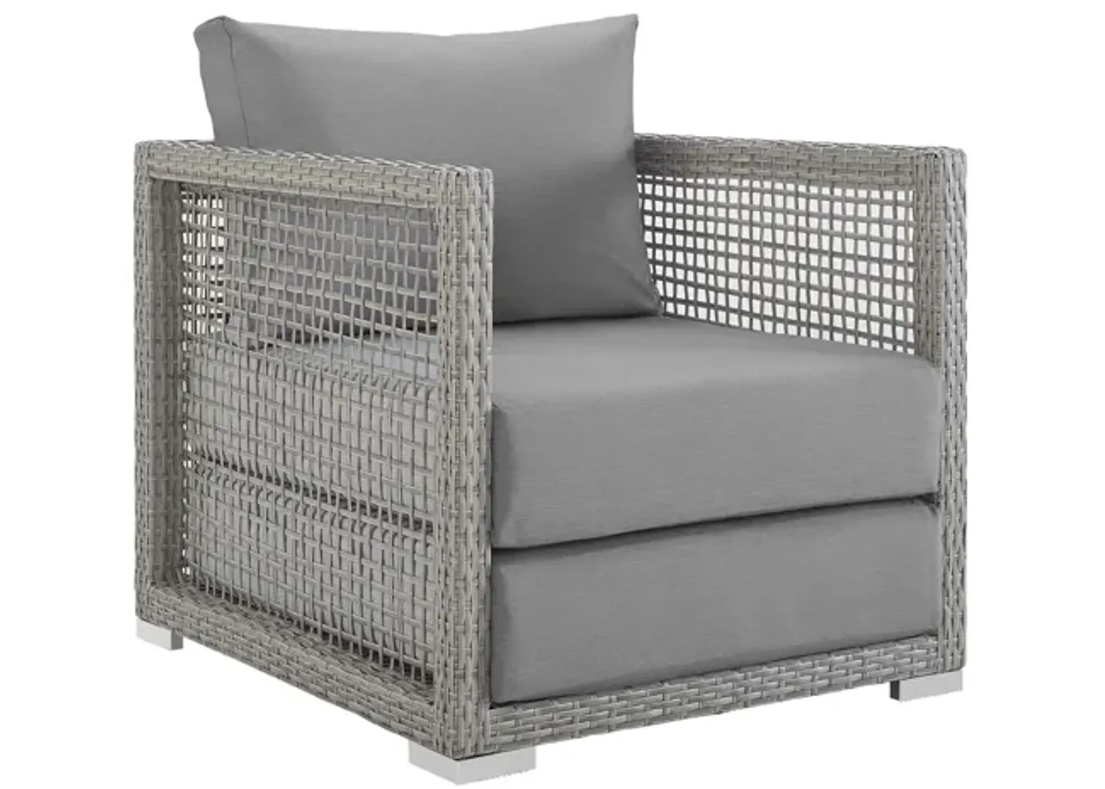 Aura Rattan Outdoor Patio Armchair in Grey