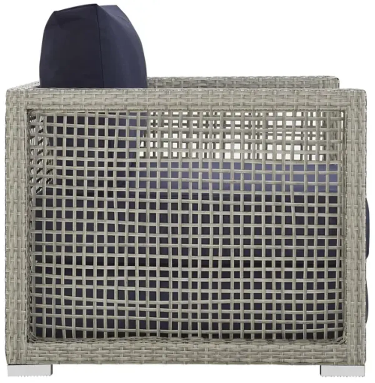 Aura Rattan Outdoor Patio Armchair in Navy