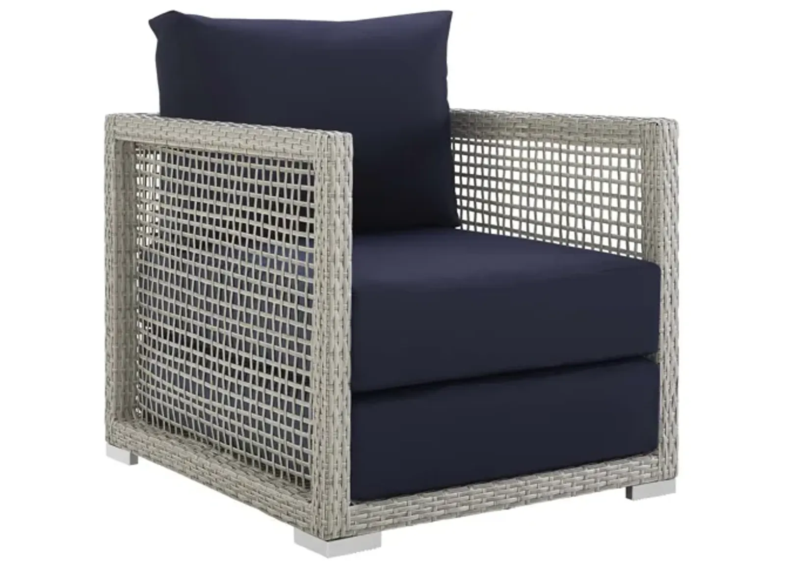 Aura Rattan Outdoor Patio Armchair in Navy