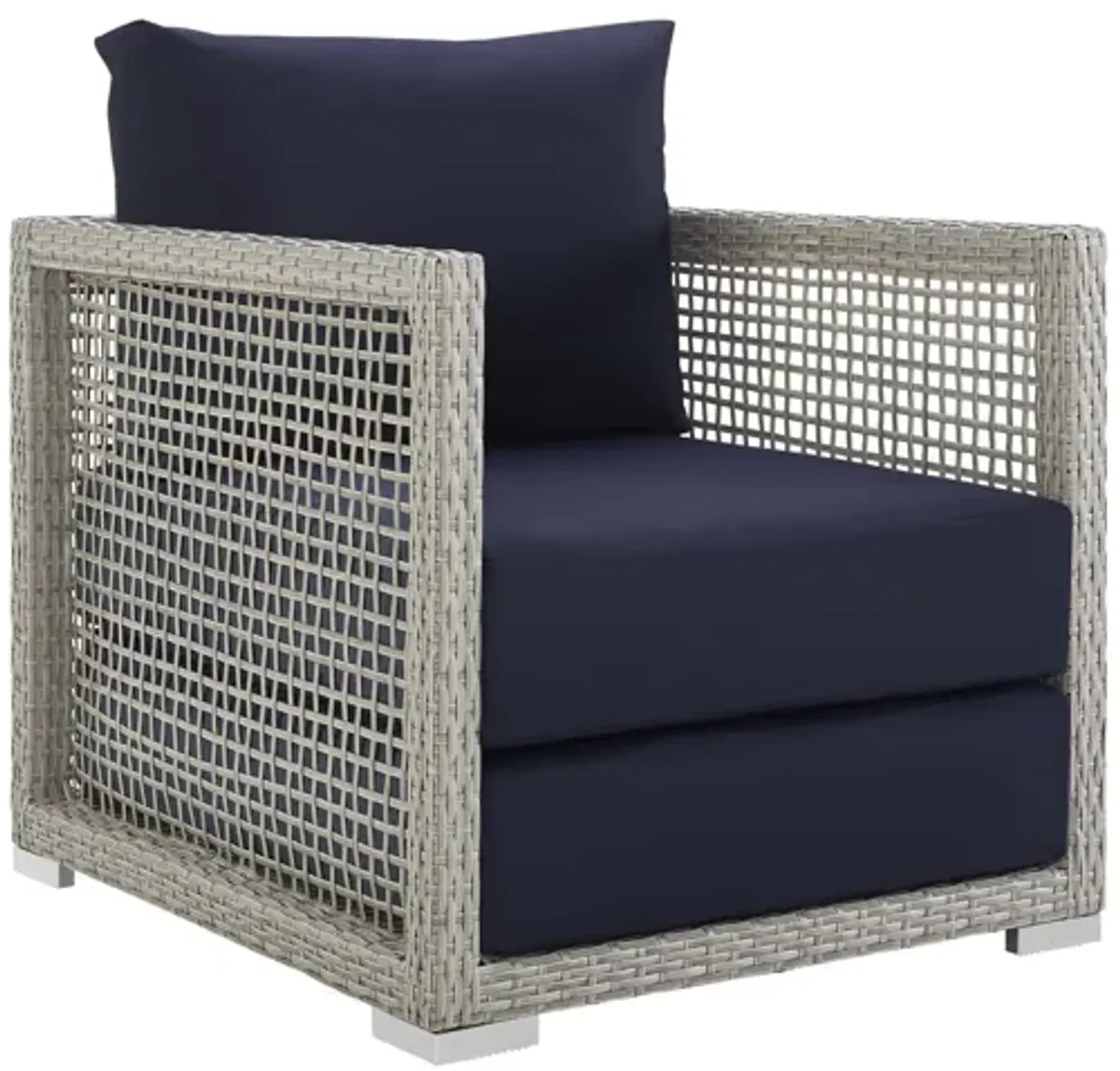 Aura Rattan Outdoor Patio Armchair in Navy