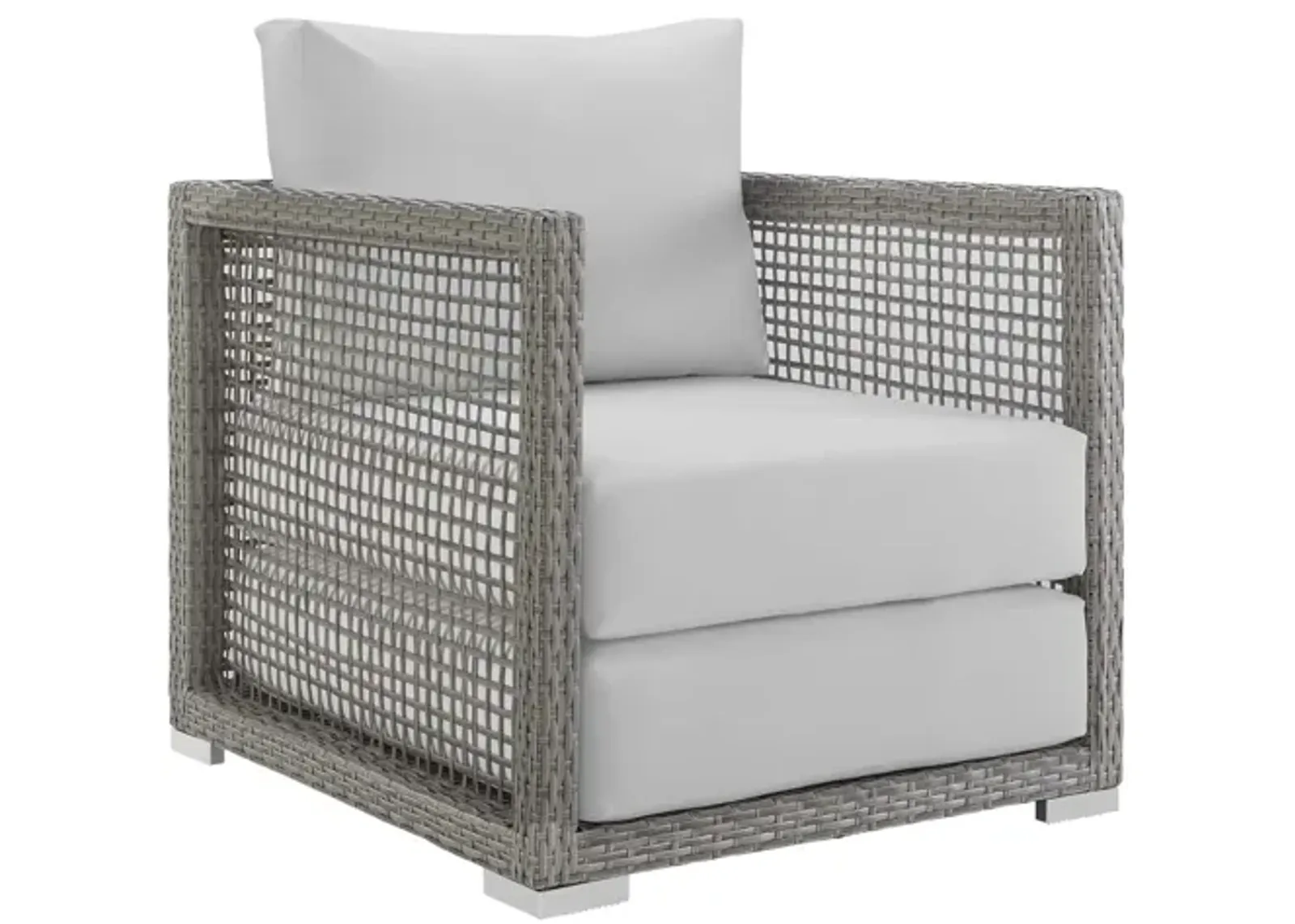 Aura Rattan Outdoor Patio Armchair in White