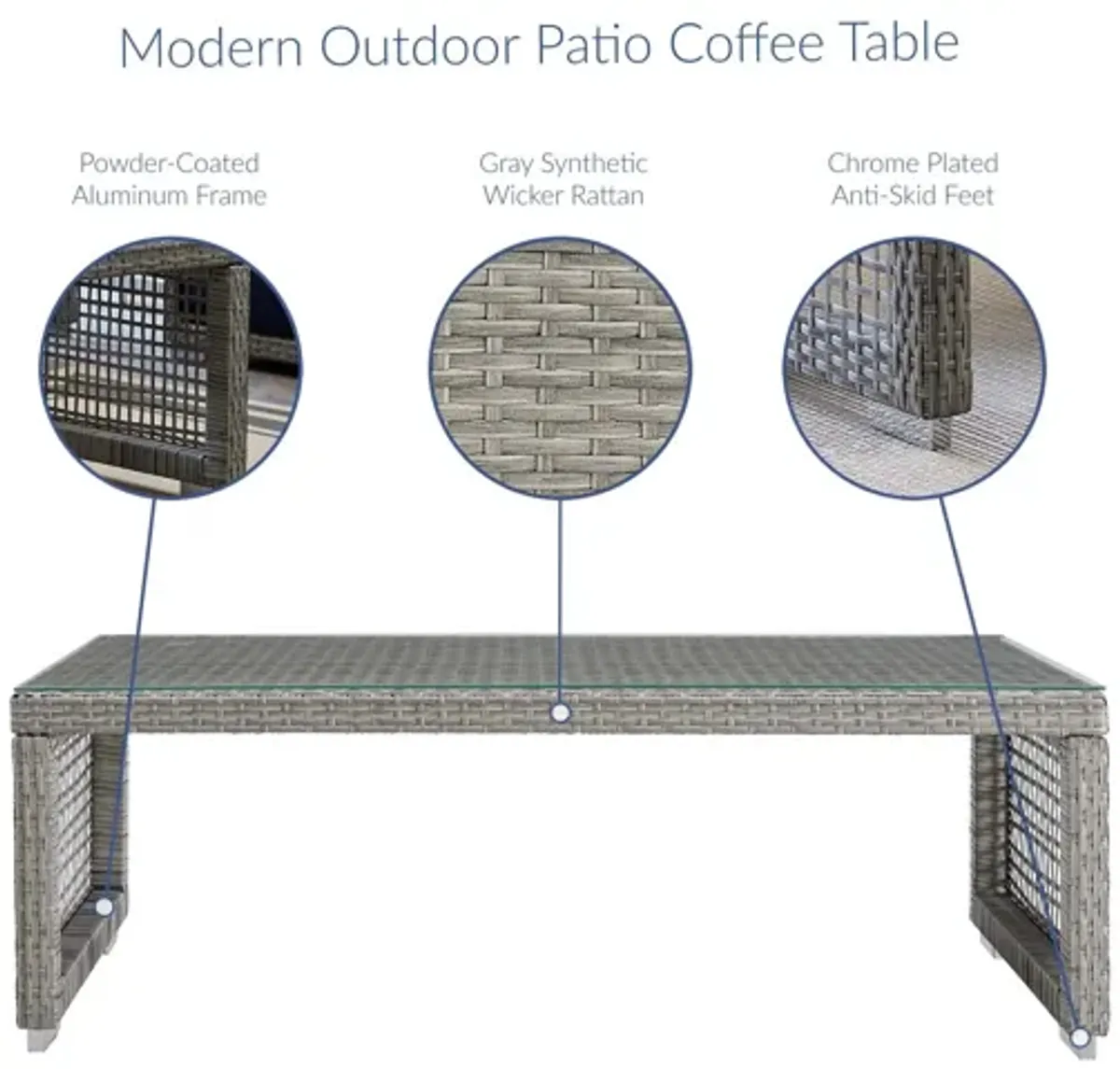 Aura Rattan Outdoor Patio Coffee Table