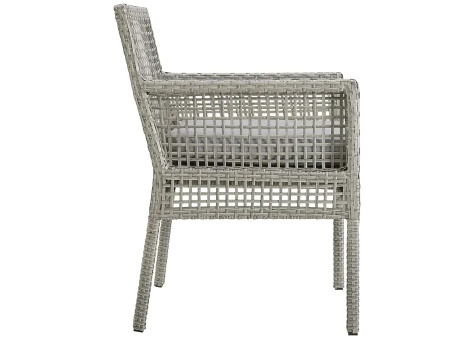 Aura Outdoor Patio Wicker Rattan Dining Armchair in Grey