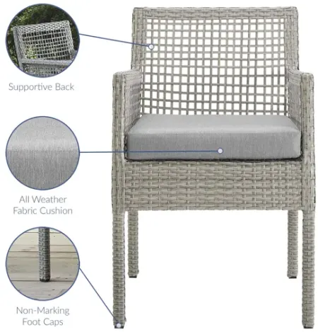 Aura Outdoor Patio Wicker Rattan Dining Armchair in Grey