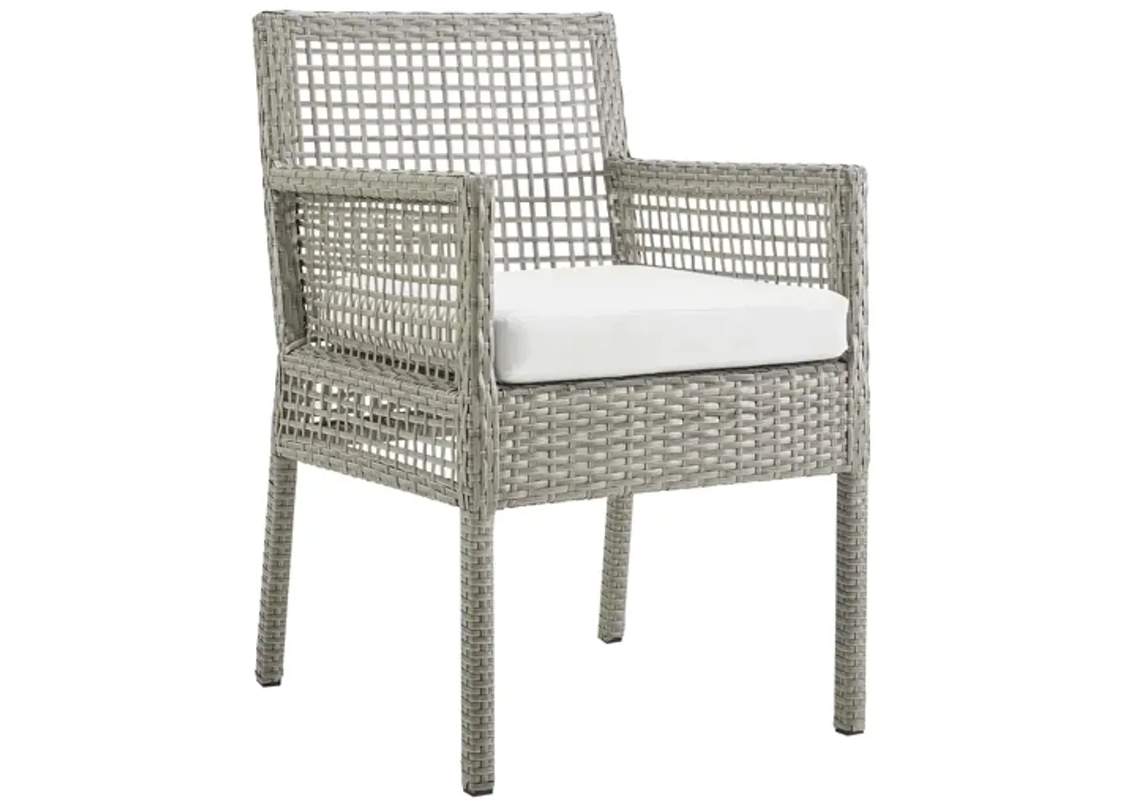 Aura Outdoor Patio Wicker Rattan Dining Armchair in White