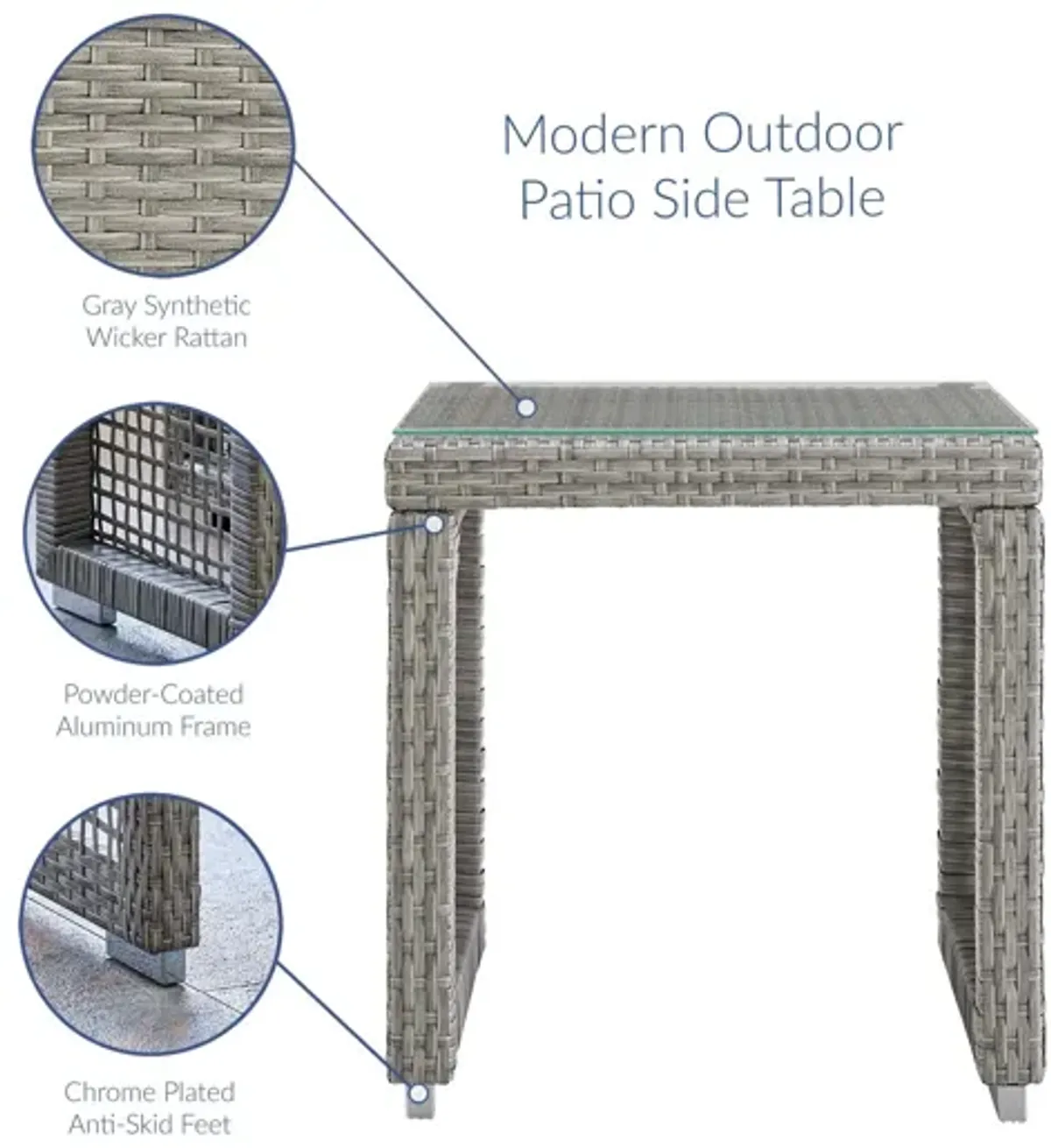 Aura Outdoor Patio Wicker Rattan Side Table