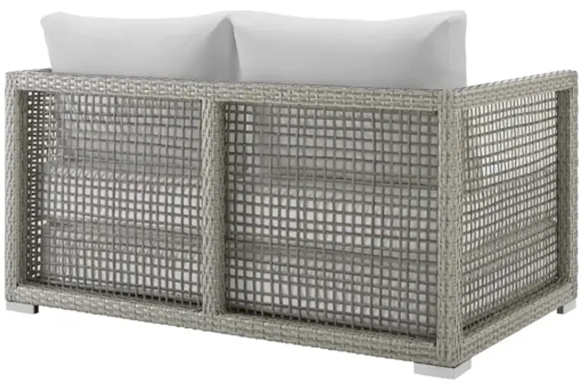 Aura Outdoor Patio Wicker Rattan Loveseat in White